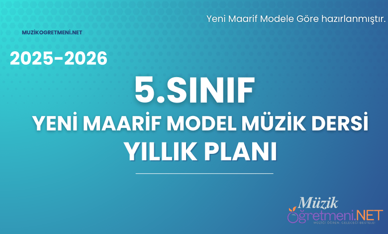 5.sinif yillik plan maarif model muzikogretmeni.net 5. Sınıf Maarif Model Müzik Dersi Yıllık Planı 2025-2026