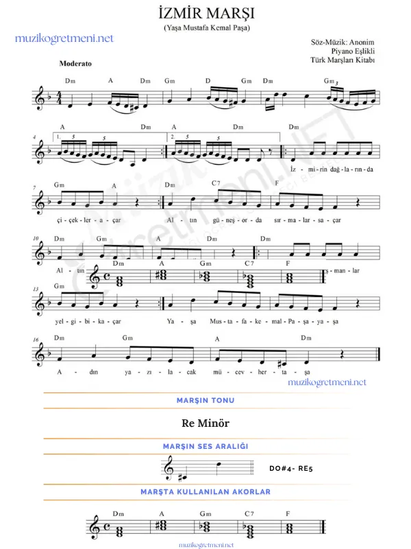 marslar muzikogretmeniNET 20 Marşların Piyano Akorları – Kolay ve Detaylı Akor Çözümleri